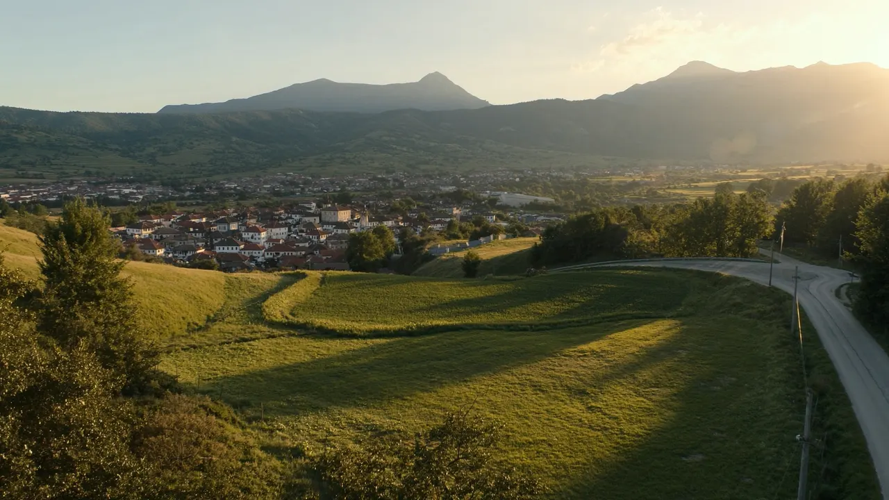 Peizazh i Kosovës, lugina e Sharrit në perëndim të diellit